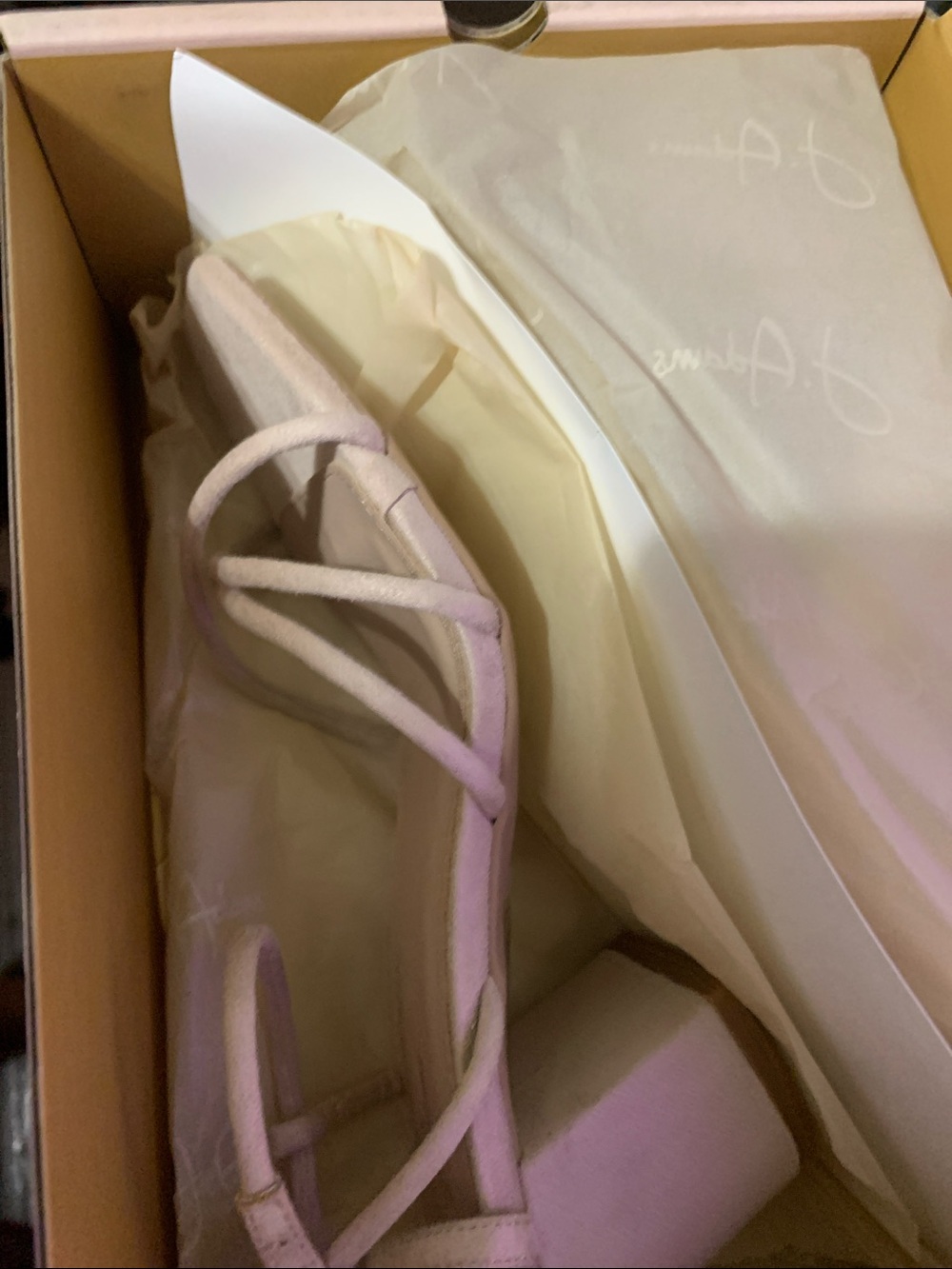 Strappy Block Heel Sandal in Pale Pink